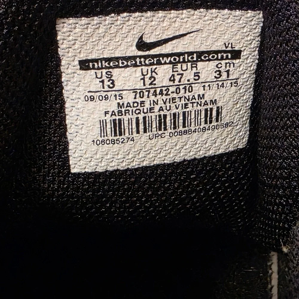 Nike Vapor Ultrafly 4 Keystone Molded‎ Baseball Cleats Black White Men's Size 13